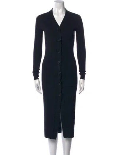 Pre-owned Acne Studios Merino Wool Midi Length Dress In Black