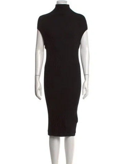 Pre-owned Acne Studios Merino Wool Midi Length Dress In Black