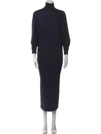 Pre-owned Acne Studios Merino Wool Midi Length Dress In Blue
