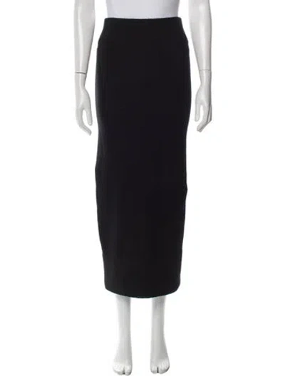 Pre-owned Acne Studios Merino Wool Midi Length Skirt In Black