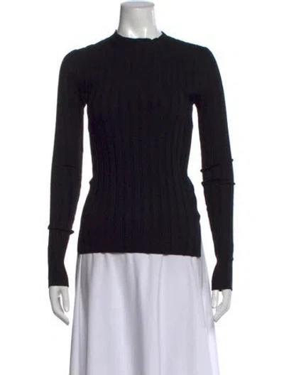 Pre-owned Acne Studios Merino Wool Mock Neck Sweater In Black