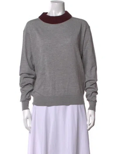Pre-owned Acne Studios Merino Wool Mock Neck Sweater In Grey