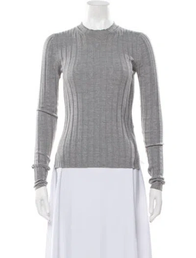 Pre-owned Acne Studios Merino Wool Mock Neck Top In Grey