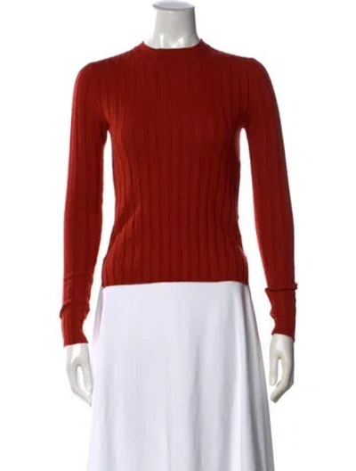 Pre-owned Acne Studios Merino Wool Mock Neck Top In Orange