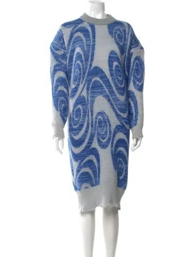 Pre-owned Acne Studios Merino Wool Printed Sweater In Blue