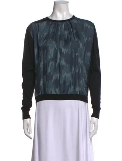 Pre-owned Acne Studios Merino Wool Printed Top In Blue/green