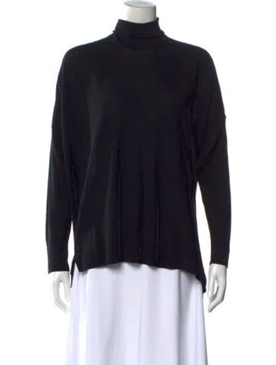 Pre-owned Acne Studios Merino Wool Turtleneck Sweater In Black