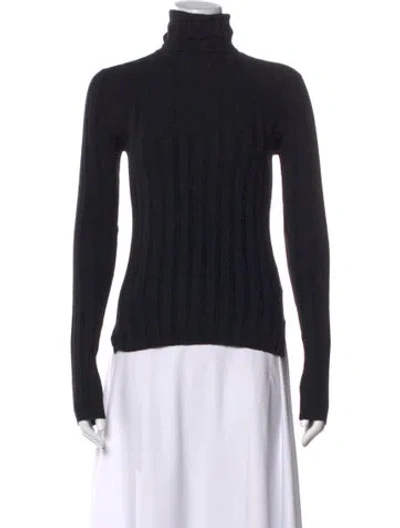 Pre-owned Acne Studios Merino Wool Turtleneck Sweater In Black