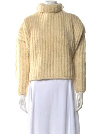 Pre-owned Acne Studios Merino Wool Turtleneck Sweater In Yellow