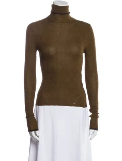 Pre-owned Acne Studios Merino Wool Turtleneck Top In Brown