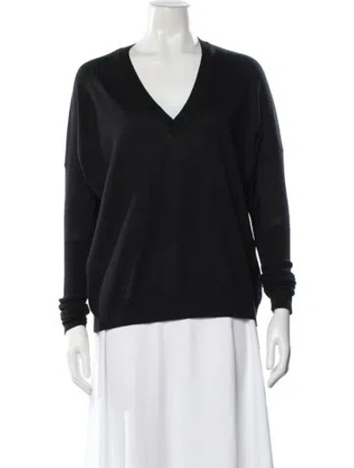 Pre-owned Acne Studios Merino Wool V-neck Sweater In Blue