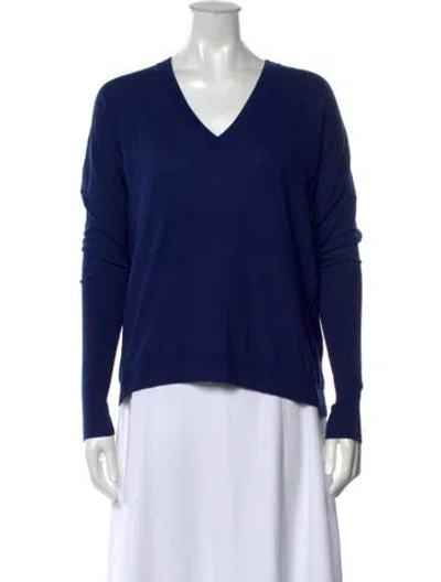 Pre-owned Acne Studios Merino Wool V-neck Sweater In Blue