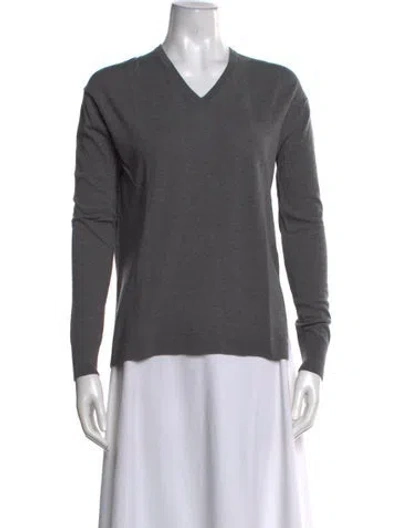 Pre-owned Acne Studios Merino Wool V-neck Sweater In Gray