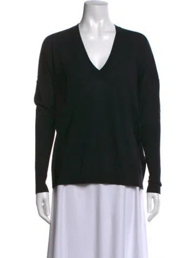 Pre-owned Acne Studios Merino Wool V-neck Top In Black
