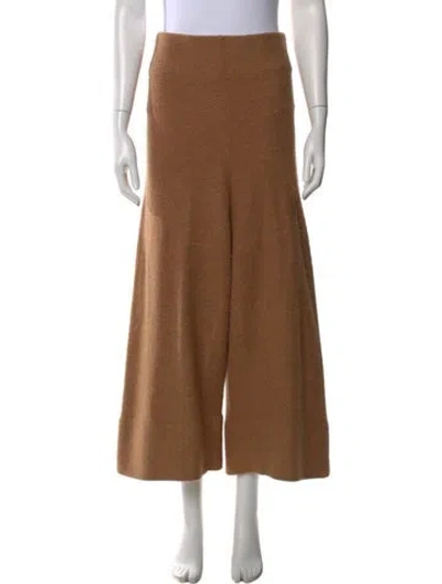 Pre-owned Acne Studios Merino Wool Wide Leg Pants In Brown
