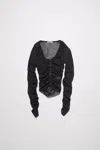 Acne Studios Hook-fastening Ruched Blouse In Anthracite Grey