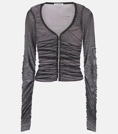 Acne Studios Hook-fastening Ruched Blouse In Black