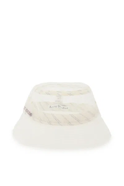 Acne Studios Mesh Bucket Hat In White