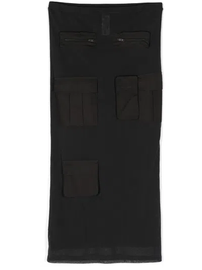 Acne Studios Mesh Cargo Skirt In Grey