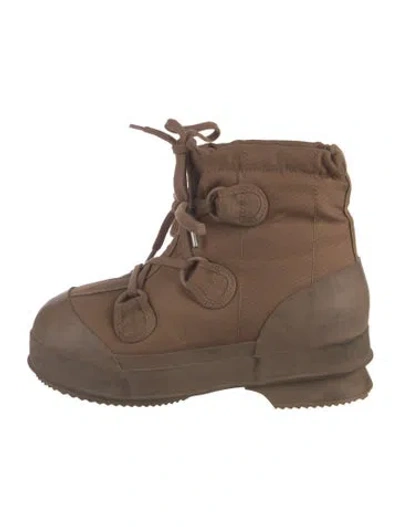 Pre-owned Acne Studios Mesh Combat Boots In Neutrals