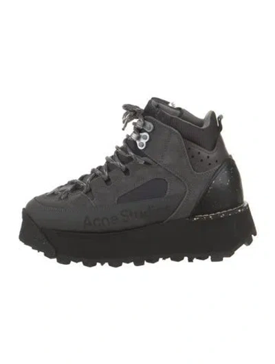Pre-owned Acne Studios Mesh Hiking Boots In Gray