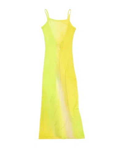 Acne Studios Mesh Maxi Dress In Yellow