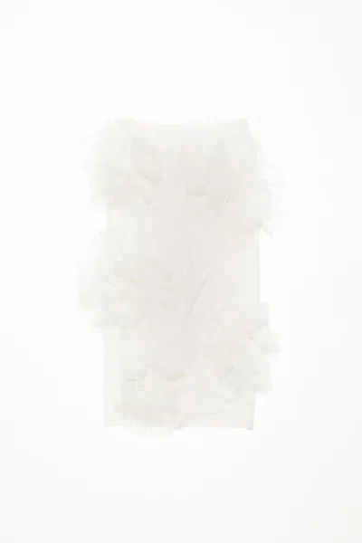 Acne Studios Mesh Ruffle Skirt In White