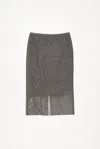 Shop Acne Studios Mesh Skirt In Anthracite Grey