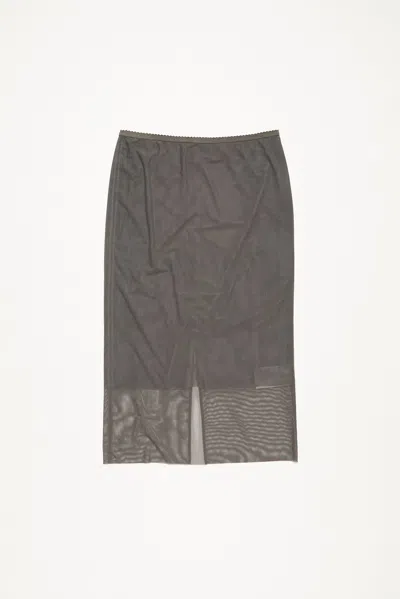Acne Studios Mesh Skirt In Anthracite Grey