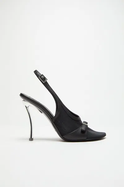 Acne Studios Mesh Slingback Heels In Black