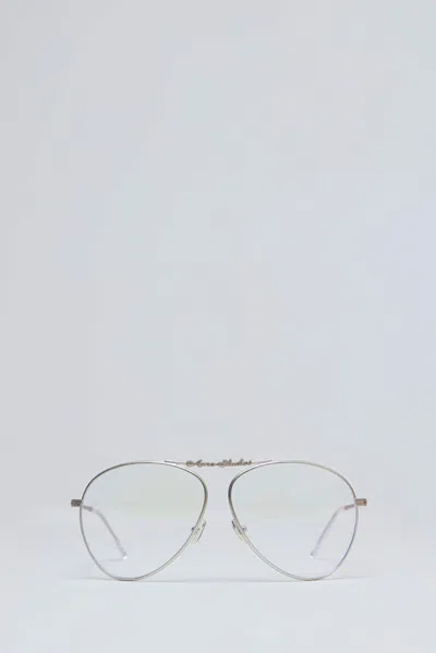 Acne Studios Metal Aviator Sunglasses In Metallic