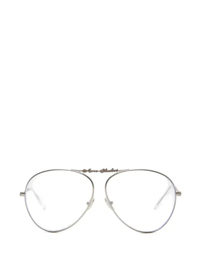 Acne Studios Metal Aviator Sunglasses Woman Silver In White