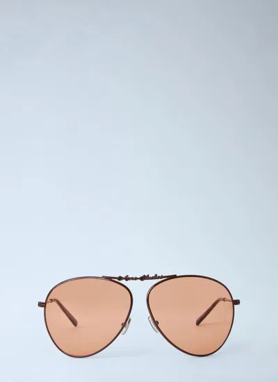 Acne Studios Metal Aviator Sunglasses In Yellow