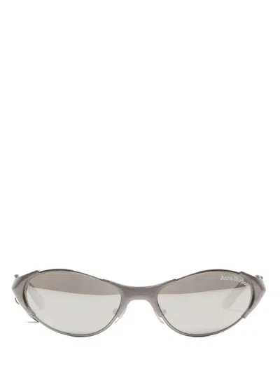 Acne Studios Metal Frame Charm Sunglasses In Antique Silver