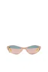 Acne Studios Metal Frame Charm Sunglasses In Rose Copper