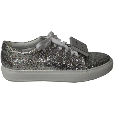 Acne Studios Metallic Adriana Spark Sneakers In Silver Glitter