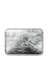 Acne Studios Metallic Leather Cardholder In Gray