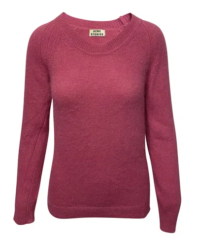 Acne Studios Micah Sweater In Pink Angora Wool