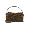 Acne Studios Multipocket Mini Suede Crossbody Bag In Brown