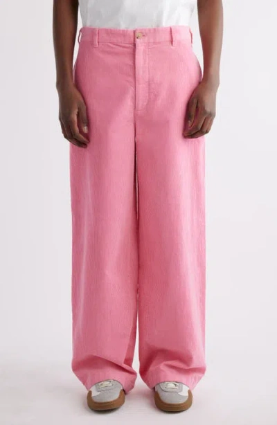 Acne Studios Micro Face Patch Corduroy Pants In Tango Pink