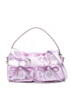Acne Studios Multipocket Micro Metallic-leather Shoulder Bag In Purple