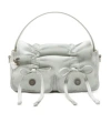 Acne Studios Multipocket Micro Vintage Grained-leather Top Handle Bag In Gray
