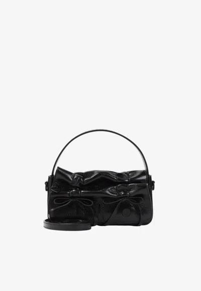 Acne Studios Micro Multipocket Leather Shoulder Bag In Black