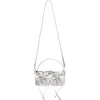 Acne Studios Micro Multipocket Luxe Metallic Leather Crossbody Bag In Silver