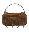 Acne Studios Micro Multipocket Suede Shoulder Bag In Brown
