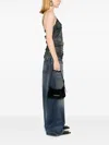 Acne Studios Micro Platt Abrasivato Shoulder Bag In Black