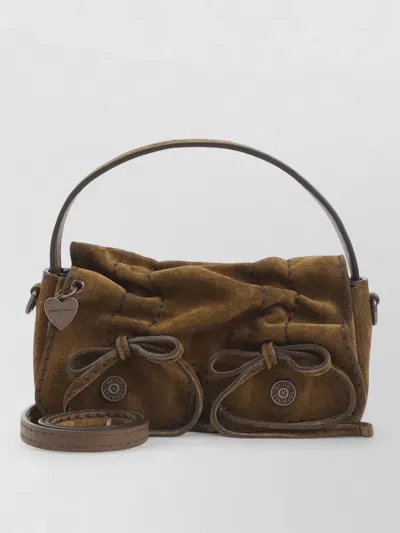 Acne Studios Micro Suede Crossbody Shoulder Bag Leather In Brown