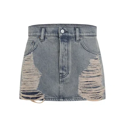 Acne Studios Women's Denim Mini Skirt In Blue