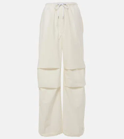 Acne Studios Cotton-blend Wide-leg Trousers In White