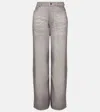 Acne Studios Womens Five-pockets Wide-leg Cotton-jersey Trousers Grey Melange In Grey